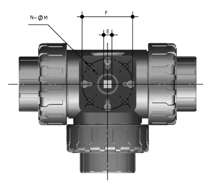 3 way lever PVC ball Valve L and T port